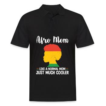 Afro Mom Like A Normal Mom Just Much Cooler Black - Men's Polo Shirt - black - Front - Kai (181cm)