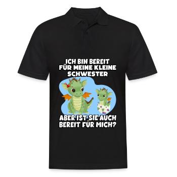 Ich Bin Bereit Für Meine Klein Schwester Aber Ist - Männer Poloshirt - Schwarz - Vorne - Kai (181cm)