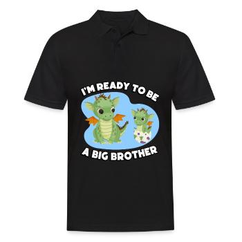 Je suis prêt à être un grand frère - Polo Homme - noir - Devant - Kai (181cm)