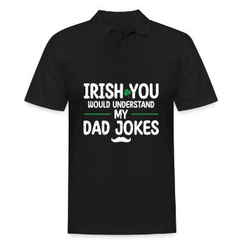 Irish You Would Understand My Dad Jokes Green - Men's Polo Shirt - black - Front - Kai (181cm)