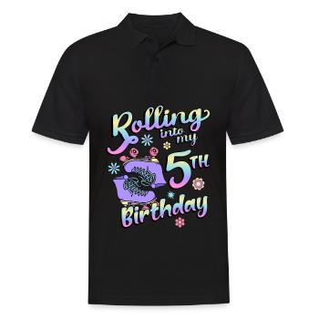 Rolling Into My 5th Birthday Quad Skater - Männer Poloshirt - Schwarz - Vorne - Kai (181cm)