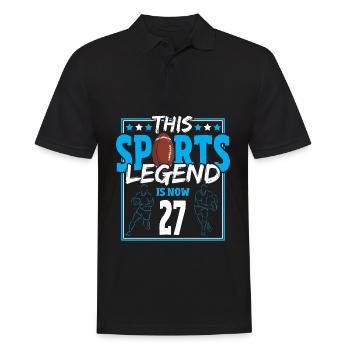 This sports legend is now 27, rugby game 27. - Men's Polo Shirt - black - Front - Kai (181cm)