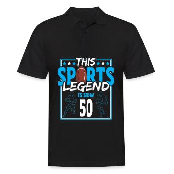 Cette légende du sport a maintenant 50 ans, le rugby à XV 50. - Polo Homme - noir - Devant - Kai (181cm)