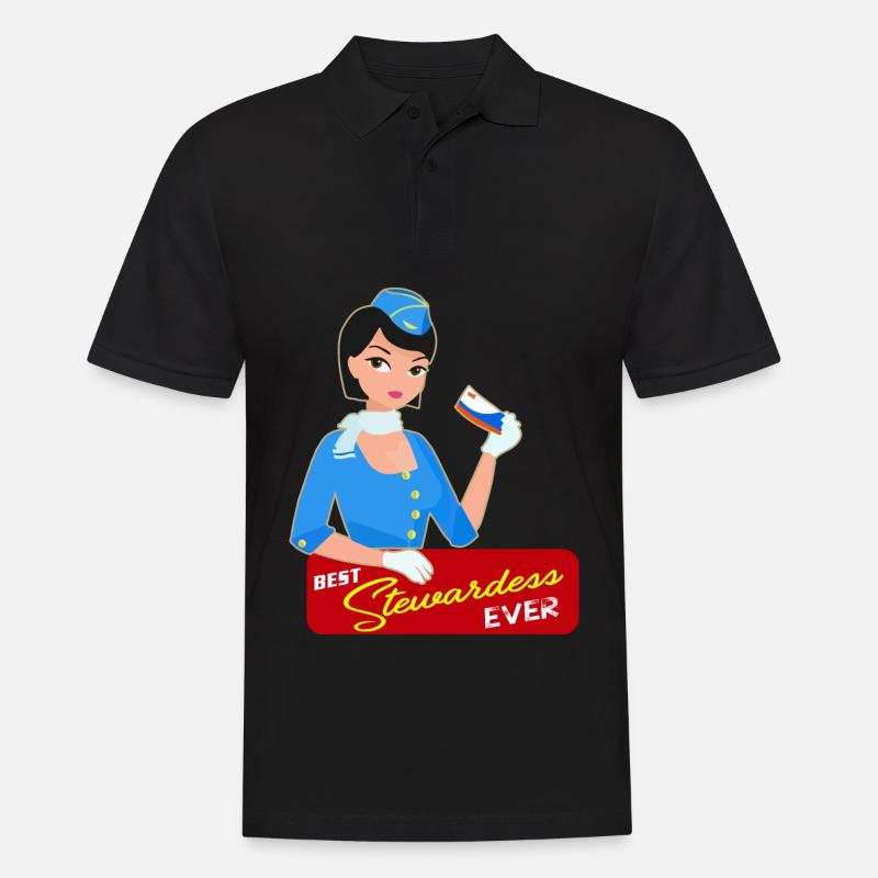 Stewardess Flugbegleiterin Geschenk - Männer Poloshirt - Schwarz