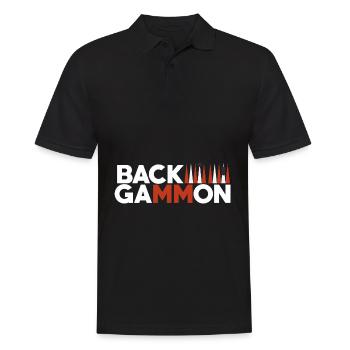Backgammon Brettspiel Geschenk - Männer Poloshirt - Schwarz - Vorne - Kai (181cm)