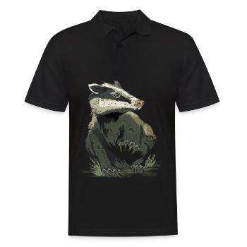 Miel Blaireau Miel Blaireau Forêt Animal Sauvage - Polo Homme - noir - Devant - Kai (181cm)