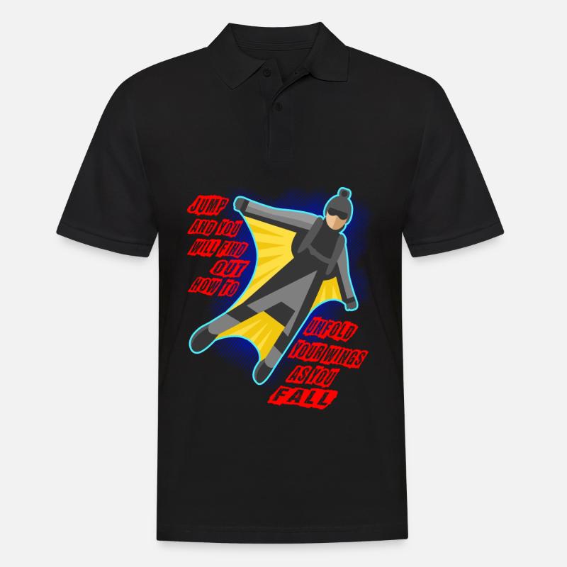 Base Jumping Fallschirm Springen Geschenk - Männer Poloshirt - Schwarz