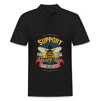 Biene Honig Tier Geschenk - Männer Poloshirt - Schwarz - Vorne - Kai (181cm)