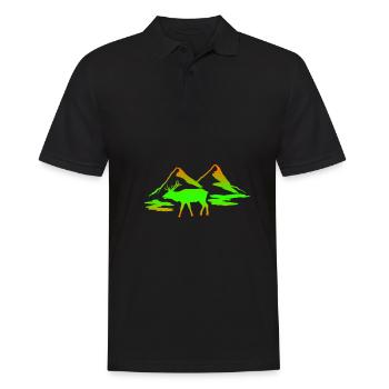 Elch Tier Geschenk - Männer Poloshirt - Schwarz - Vorne - Kai (181cm)