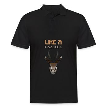 Gazelle cadeau animal - Polo Homme - noir - Devant - Kai (181cm)