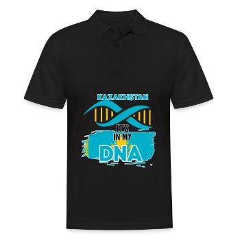 Kasachstan ist in meiner DNA - Männer Poloshirt - Schwarz - Vorne - Kai (181cm)