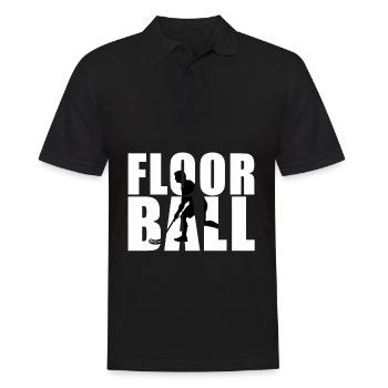 Unihockey Hobby im Namen - Männer Poloshirt - Schwarz - Vorne - Kai (181cm)
