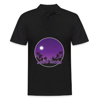 St. Lucia lila Paradies - Männer Poloshirt - Schwarz - Vorne - Kai (181cm)