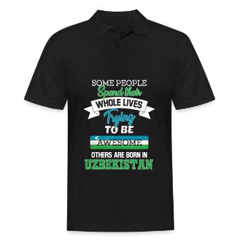 Geboren in Usbekistan - Männer Poloshirt - Schwarz - Vorne - Kai (181cm)