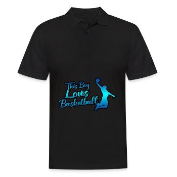 Dieser Junge liebt Basketball - Männer Poloshirt - Schwarz - Vorne - Kai (181cm)