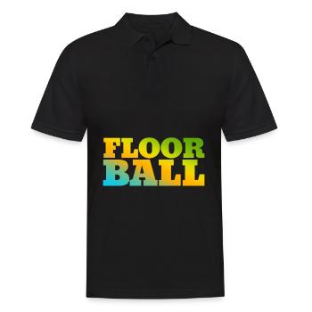 Unihockey Hobby in leuchtenden Farben - Männer Poloshirt - Schwarz - Vorne - Kai (181cm)