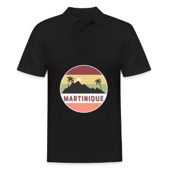 martinique Retro Land und Länder - Männer Poloshirt - Schwarz - Vorne - Kai (181cm)