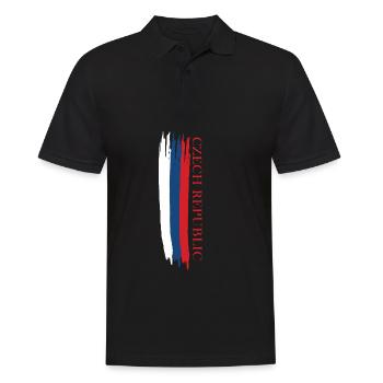 tschechische republik skizzierte Landesfarben - Männer Poloshirt - Schwarz - Vorne - Kai (181cm)