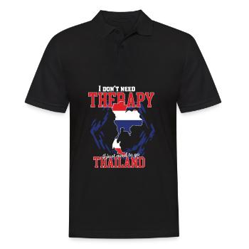 Je n’ai pas besoin de thérapie - thaïlande - Polo Homme - noir - Devant - Kai (181cm)