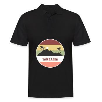 Tansania Retro Land und Länder - Männer Poloshirt - Schwarz - Vorne - Kai (181cm)