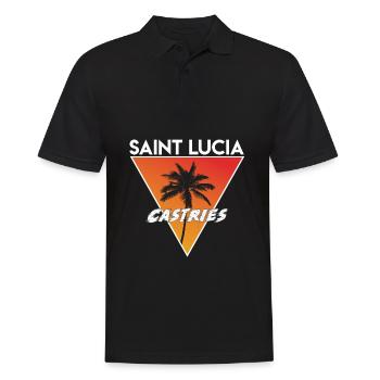 St. Lucia mit Hauptstadt - Männer Poloshirt - Schwarz - Vorne - Kai (181cm)
