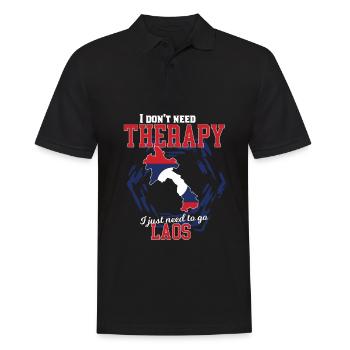 Ich brauche keine Therapie - Laos - Männer Poloshirt - Schwarz - Vorne - Kai (181cm)