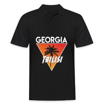 georgien mit Hauptstadt - Männer Poloshirt - Schwarz - Vorne - Kai (181cm)