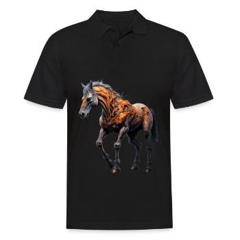 Gruseliges Halloween-partykostüm, Zombie-pferd - Männer Poloshirt - Schwarz - Vorne - Kai (181cm)