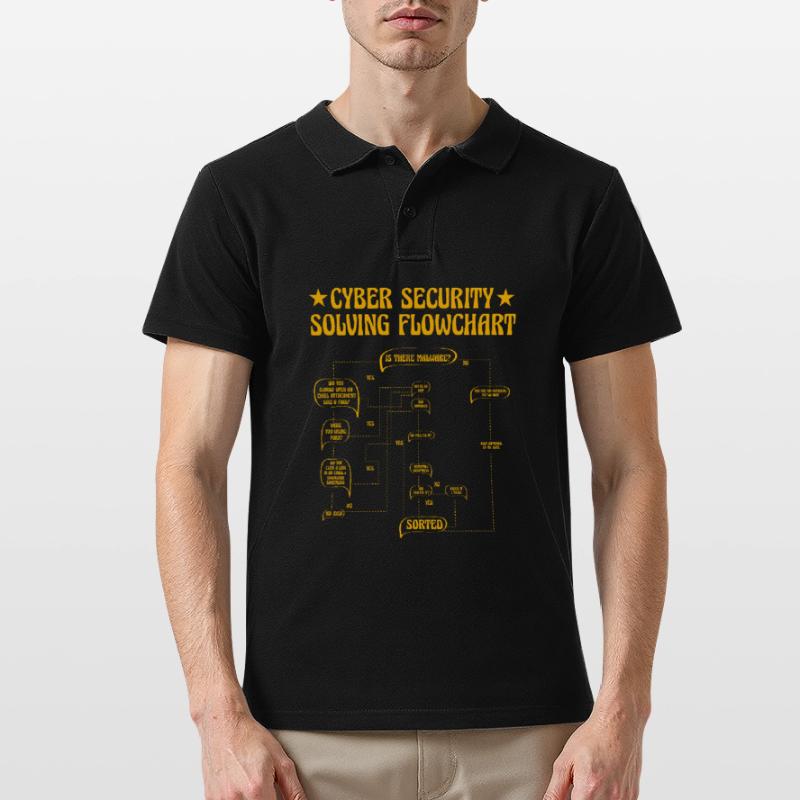 Cyber Security Solving Flowchart Men's Polo Shirt