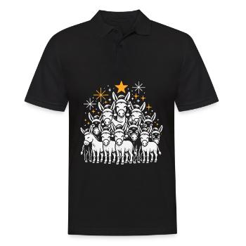 Esel Weihnachten - Männer Poloshirt - Schwarz - Vorne - Kai (181cm)