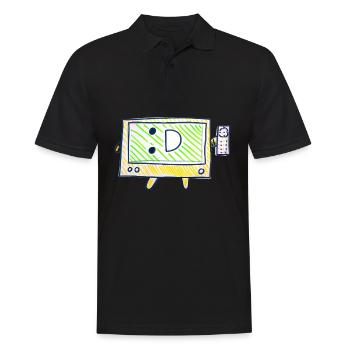 Der Fernseher - Männer Poloshirt - Schwarz - Vorne - Kai (181cm)