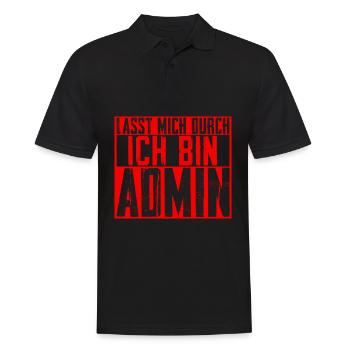 Lasst Mich Durch Ich Bin Admin - Informatik Itler - Männer Poloshirt - Schwarz - Vorne - Kai (181cm)