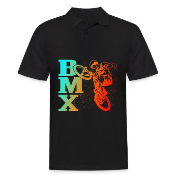 BMX cooles Retro Fan Geschenk Motiv für Junge Mädc - Männer Poloshirt - Schwarz - Vorne - Kai (181cm)