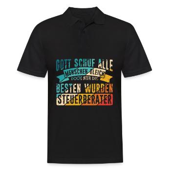 Gott Schuf Alle Menschen Gleich Steuerberater Gesc - Männer Poloshirt - Schwarz - Vorne - Kai (181cm)