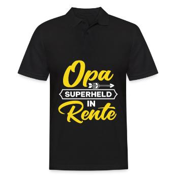 Opa Superheld in Rente Spruch - Männer Poloshirt - Schwarz - Vorne - Kai (181cm)