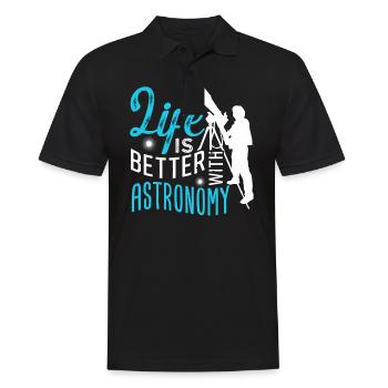 Astronomie Télescope Univers - Polo Homme - noir - Devant - Kai (181cm)