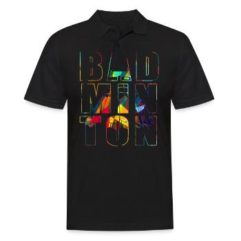 Badminton Federball - Men's Polo Shirt - black - Front - Kai (181cm)