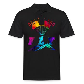 Paragliding - Männer Poloshirt - Schwarz - Vorne - Kai (181cm)