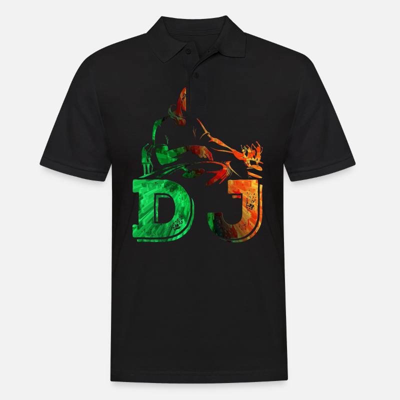 Dj - Männer Poloshirt - Schwarz