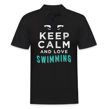 Schwimmen - Männer Poloshirt - Schwarz - Vorne - Kai (181cm)