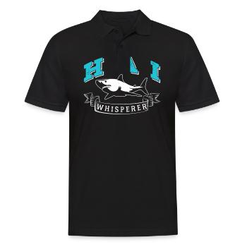 Shark - Men's Polo Shirt - black - Front - Kai (181cm)