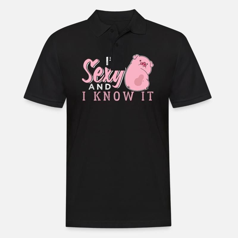 Schwein - Männer Poloshirt - Schwarz