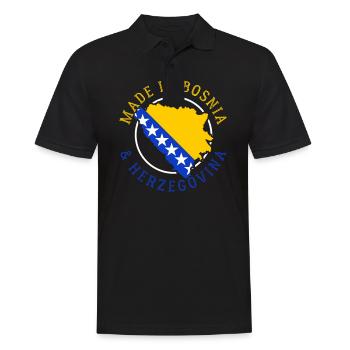 Bosnien Herzegowina - Männer Poloshirt - Schwarz - Vorne - Kai (181cm)