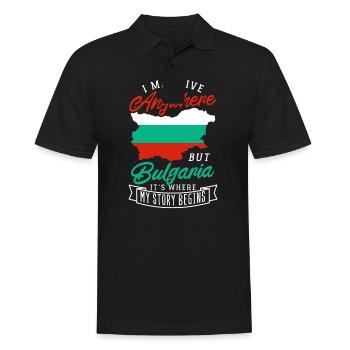 Bulgaria - Men's Polo Shirt - black - Front - Kai (181cm)