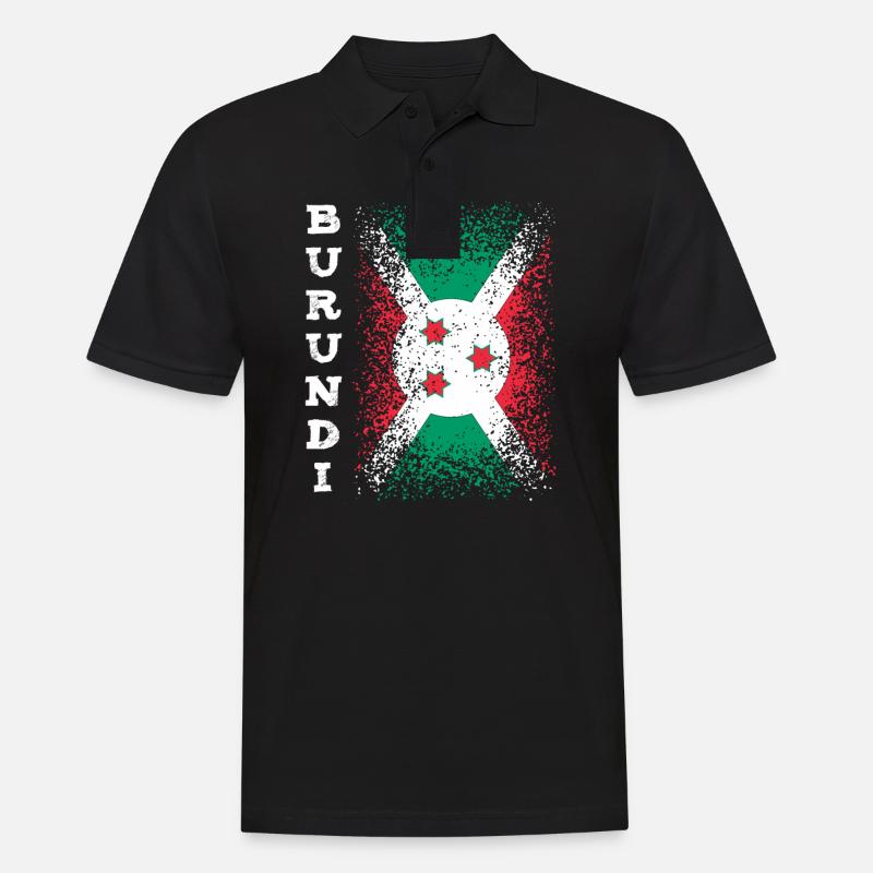 Burundi - Männer Poloshirt - Schwarz