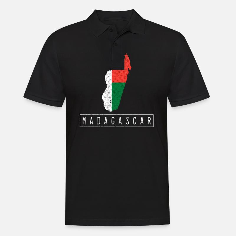 Madagaskar - Männer Poloshirt - Schwarz