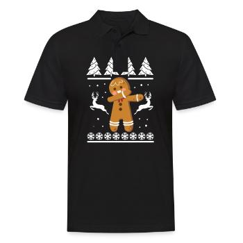Dabbing Lebkuchen - Männer Poloshirt - Schwarz - Vorne - Kai (181cm)