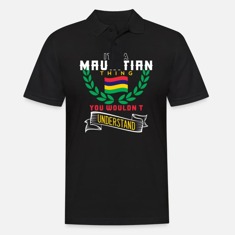 Mauritius - Männer Poloshirt - Schwarz