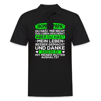Bonus Papa - Männer Poloshirt - Schwarz - Vorne - Kai (181cm)