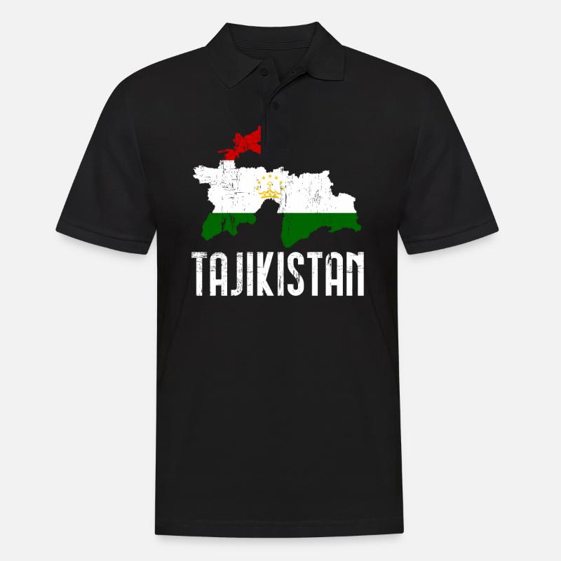 Tadschikistan - Männer Poloshirt - Schwarz